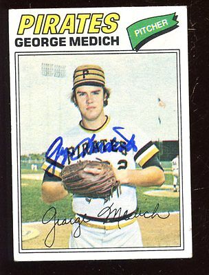 1977 Topps Baseball Card #294 George Medich Autographed EX