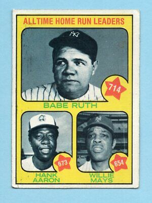 1973 Topps #1 All Time Home Run Leaders Baseball Card EX   