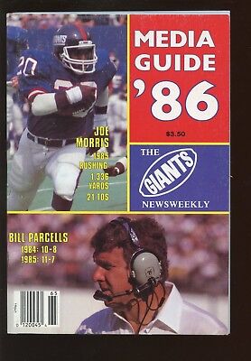 1986 NFL Football Giants Newsweekly New York Giants Media Guide EXMT