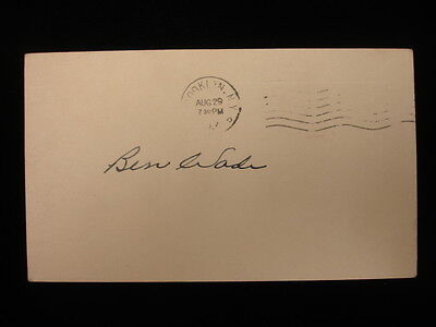 Ben Wade Brooklyn Dodgers Autographed Vintage Government Postcard