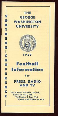 1954 NCAA Football George Washington University Press Radio TV Media Guide EXMT