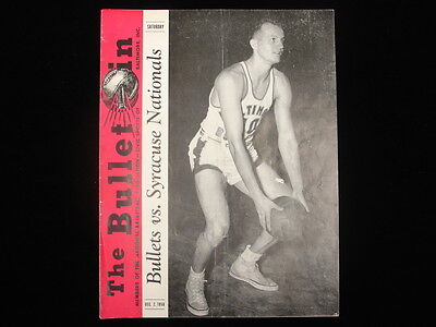 December 2, 1950 Syracuse Nationals @ Baltimore Bullets Program