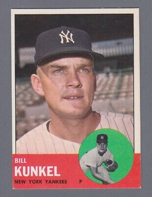 1963 Topps #523 Bill Kunkel New York Yankees High Number Baseball Card NM 