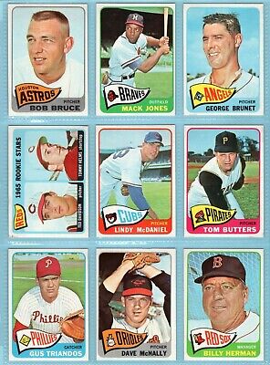 1965 Topps Lot of 70 Different Baseball Cards EM/NM fronts, yet stained backs