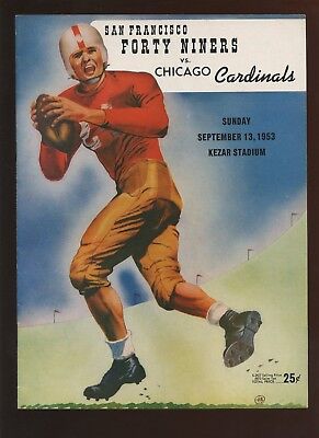 September 13 1953 NFL Program Chicago Cardinals at San Francisco 49'ers EX