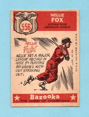 1959 Topps #556 Nellie Fox All-Star White Sox High Number Baseball Card Vg/Ex