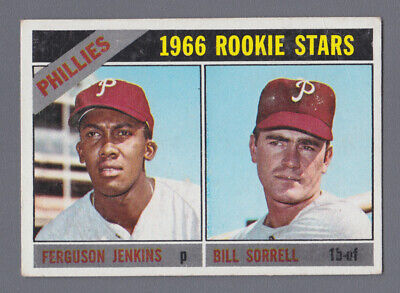 1966 Topps #254 Ferguson Jenkins Phila Phillies Rookie Baseball Card EX wrk tr