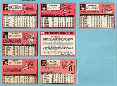 1969 Topps Los Angeles Dodgers Lot of 25 Different Baseball Cards Vg/Ex - NM  