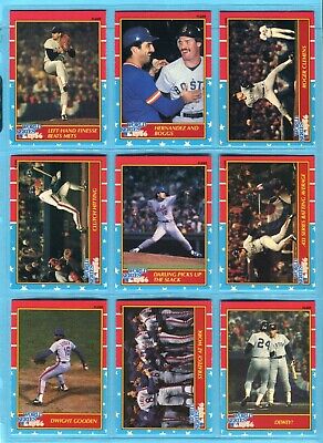 1987 Fleer Complete Set of 12 1986 World Series Baseball Cards NM