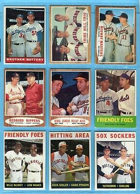 1961 thru 1969 Topps Lot of 18 Different Multi - Player Baseball Cards V/E - E/M