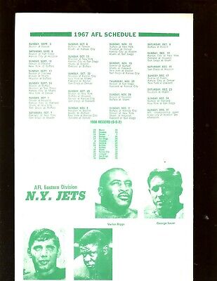 1967 AFL Program Buffalo Bills at New York Jets With Joe Namath Front Cover