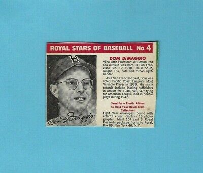 1950-52 Royal Desserts #4 Dom DiMaggio Boston Red Sox Baseball Card