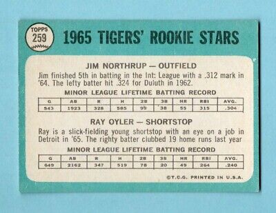 1965 Topps #259 Jim Northrup Detroit Tigers Rookie Baseball Card Ex/Mt    