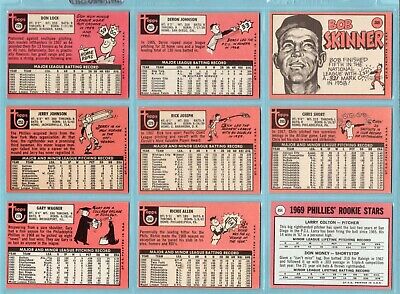 1969 Topps Philadelphia Phillies Lot of 23 Different Baseball Cards VG - NM  