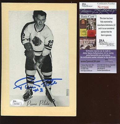 1944/1963 Beehive Hockey Autographed Pierre Pilote JSA Cert