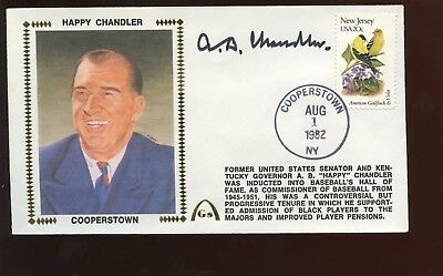 August 1 1982 Gateway Envelope / Cachet Autographed Happy Chandler Hologram