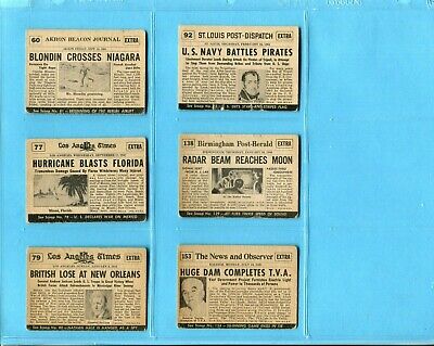 1954 Topps Scoops Starter Set Lot of 15 Different Cards Low Grade