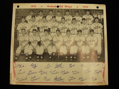 1952 Rochester Red Wings Baseball Team Photograph - 8.5" x 10"