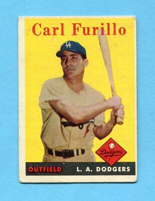 1958 Topps #417 Carl Furillo Los Angeles Dodgers Baseball Card VG lgt cres