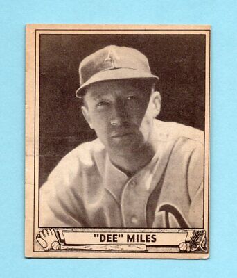 1940 Play Ball #195 Dee Miles Philadelphia A's Baseball Card EX+ o/c chp lse