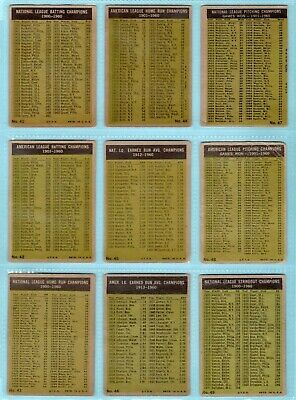 1961 Topps Set of 10 1960 League Leader Baseball Cards Low Grade