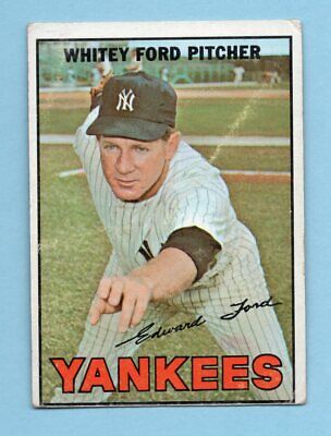 1967 Topps #5 Whitey Ford New York Yankees Baseball Card VG+ o/c     