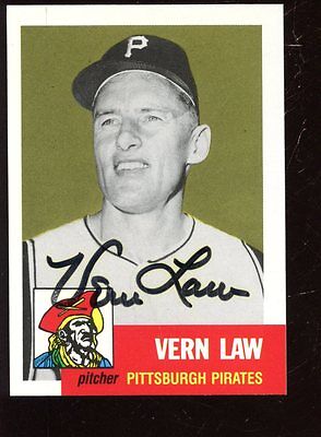 1991 Topps Archive 1953 Baseball Card #324 Vern Law Autographed NRMT