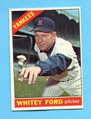 1966 Topps #160 Whitey Ford New York Yankees Baseball Card TRIMMED