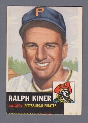 1953 Topps #191 Ralph Kiner Pittsburgh Pirates Baseball Card EX - EX+ o/c