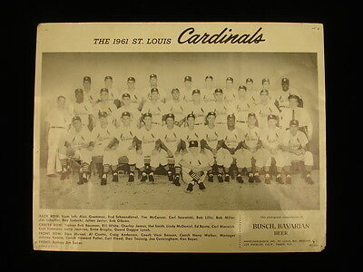 1961 St. Louis Cardinals Black & White Team Photograph – 8.5″ x 10.75″