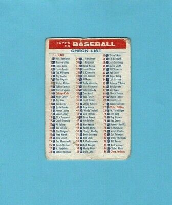 1956 Topps Checklist 1st / 3rd Series Baseball Card Low Grade