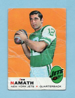 1969 Topps #100 Joe Namath New York Jets Football Card Low Grade   