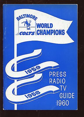 1960 Baltimore Colts NFL Football Press Radio TV Media Guide EXMT