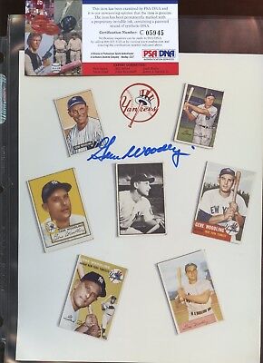 Gene Woodling New York Yankees Autographed 8 X 10 Baseball Card Photo PSA Cert