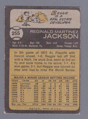 1973 Topps #255 Reggie Jackson Oakland Athletics Baseball Card EX  