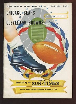 September 9 1951 NFL Program Cleveland Browns at Chicago Bears EXMT