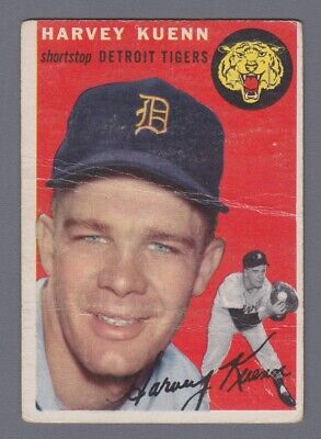 1954 Topps #25 Harvey Kuenn Detroit Tigers Baseball Card Low Grade