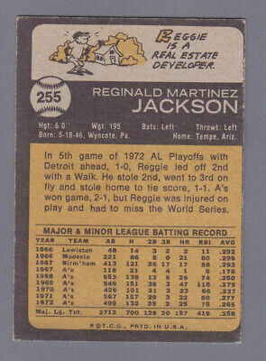 1973 Topps #255 Reggie Jackson Oakland Athletics Baseball Card EX o/c  