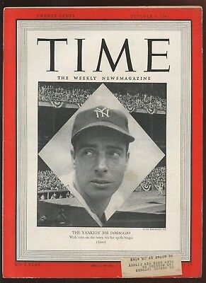 October 4 1948 Time Magazine With Joe DiMaggio New York Yankees Front Cover EX