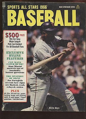 1966 Baseball Sports All Stars Magazine With Willie Mays Cover VGEX