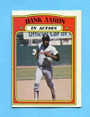 1972 Topps #300 Hank Aaron In Action Atlanta Braves Baseball Card cres o/c