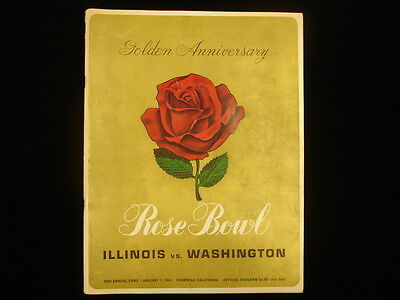 January 1, 1964 50th Annual Rose Bowl Program – Illinois vs. Washington