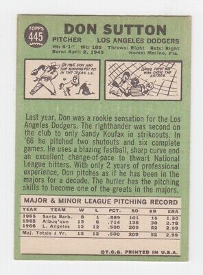 1967 Topps #445 Don Sutton Los Angeles Dodgers Baseball Card Ex/Mt     