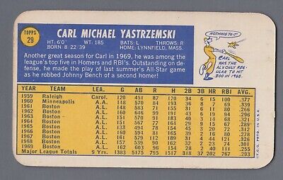 1970 Topps Super #29 Carl Yastrzemski Boston Red Sox Baseball Card wrks