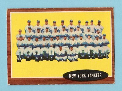 1962 Topps #251 New York Yankees Team Baseball Card Vg/Ex   