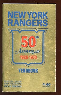 1975/1976 NHL Hockey New York Rangers Yearbook EX+