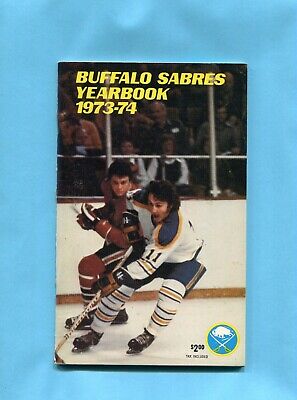 1973-74 Buffalo Sabres NHL Media Guide Gil Perreault Phil Russell on Cover EX  