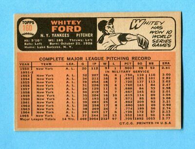 1966 Topps #160 Whitey Ford New York Yankees Baseball Card TRIMMED