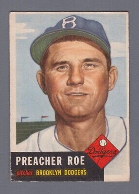 1953 Topps #254 Preacher Roe Brooklyn Dodgers Baseball Card EX