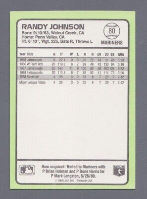 1989 Donruss Baseball's Best #80 Randy Johnson Baseball Card NM 